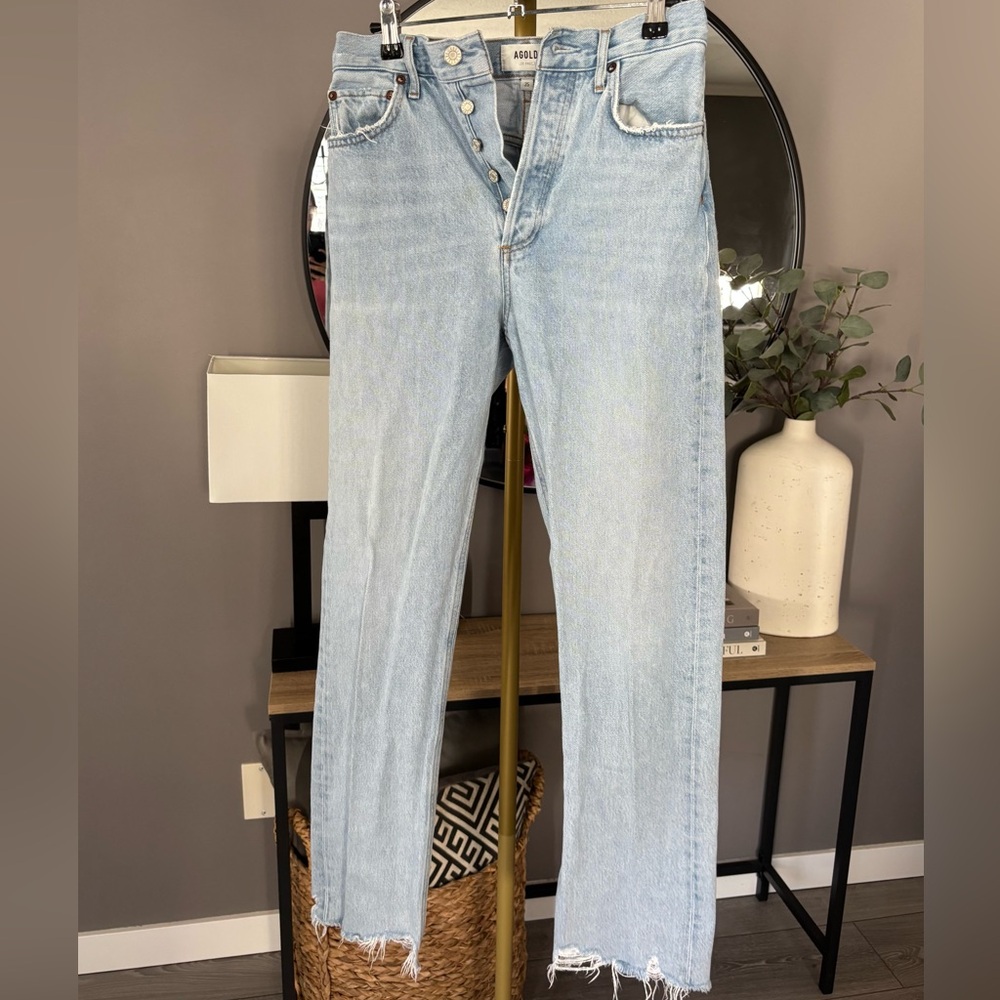 Agolde Blue Straight Leg Jeans Classic Style